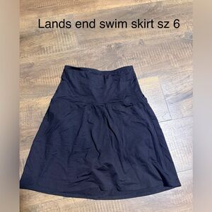 Lands' End Black Swim Skirt sz 6
